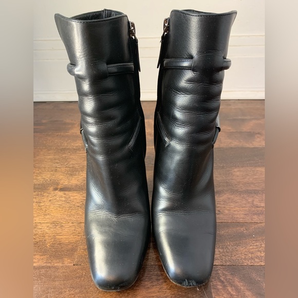 Tom Ford Black Leather ‘T’ Boots Size 36 - Picture 2 of 10